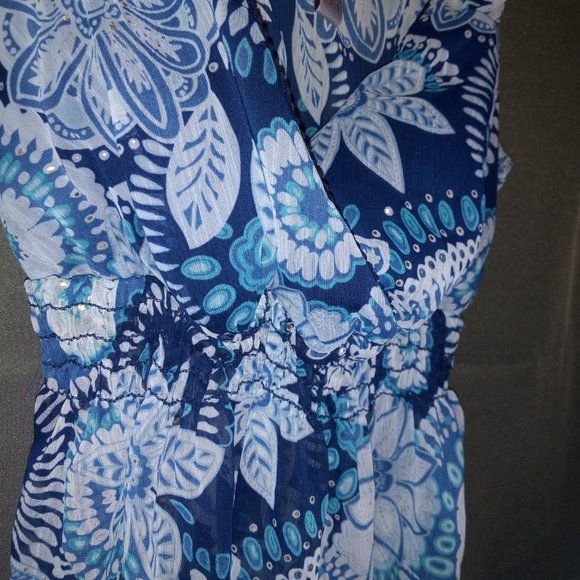 Tank Top with Blue Nature Pattern - Top lined - Picture 5 of 7